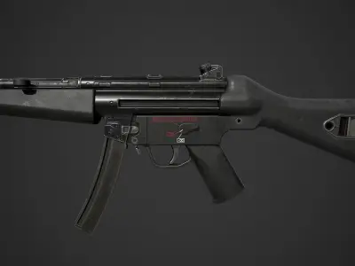 MP5A2 gun Low-poly 3D model