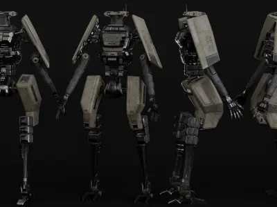 Soldier Robot Low-poly 3D model