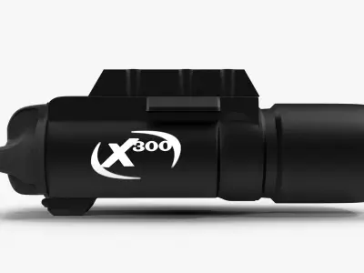 Pistol Flashlight X300 Low-poly 3D model