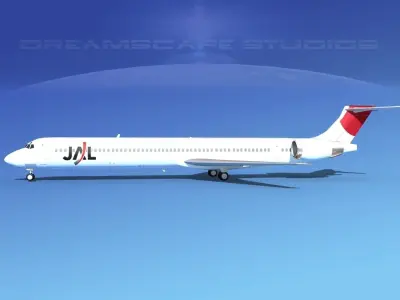McDonnell Douglas MD-90 Japan Airlines 1 3D model