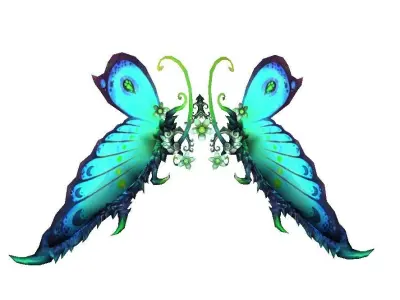 Butterfly-3 Wing Low-poly 3D model