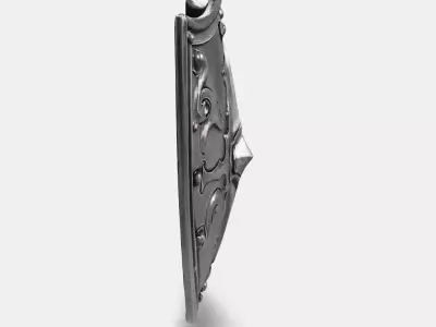 Ancient Iron Shield Low-poly 3D model