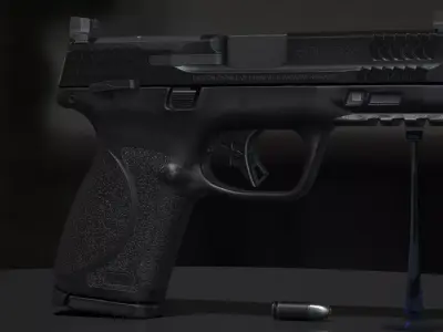 Smith  Wesson MP M2 0- 9mm Low-poly 3D model