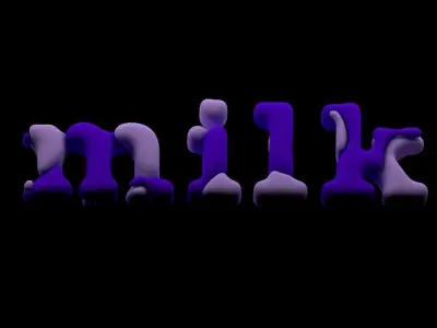 Animated 3D Text 3D model