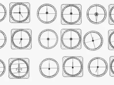 Low Poly Realistic Tachometer for Cars and Aircraft Low-poly 3D model