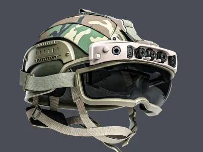 IVAS headset HoloLens Goggles Military Helmet 3D model
