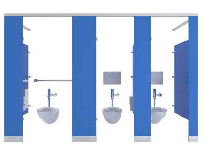 Toilet Stall-002B 3D model
