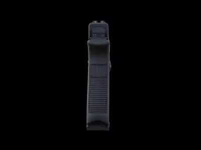 Tactical Glock 17 Pistol with Suppressor Flashlight Game Ready Low-poly 3D model