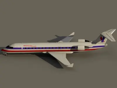 CRJ-700 American Eagle Low-poly 3D model