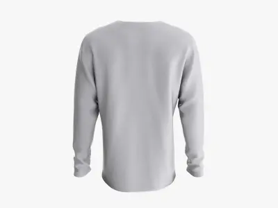 Male and Female T-Shirt Dropped Shoulder Deep V Collar Long Sleeve Collection 3D model