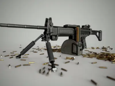 Negev Machine Gun Low-poly 3D model