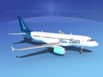 Airbus A319 Star Lines 3D model