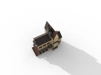 Low Poly House 002 - 1530 poly Low-poly 3D model