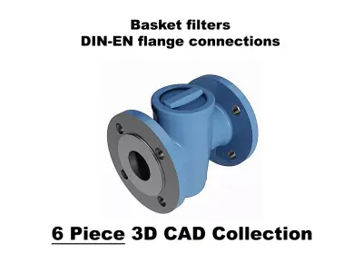 Basket Filters - DIN Flanged Ends 3D model