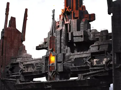 Cyberpunk Dark Lord Towers Kitbash 1 3D model