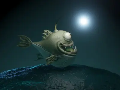 Stylized Angler Fish 3D model