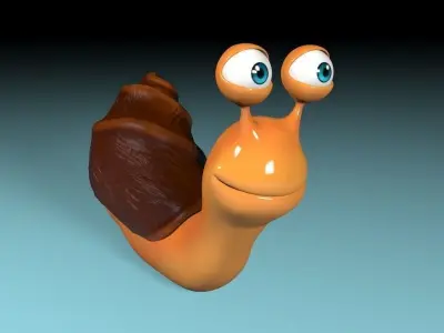 Cartoon snail Low-poly 3D model