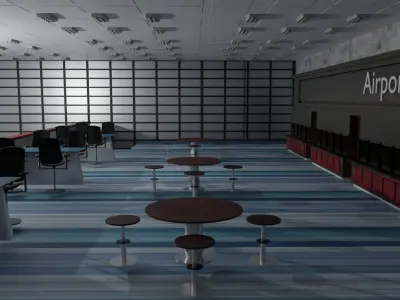 Airport Departures Lounge Low-poly 3D model