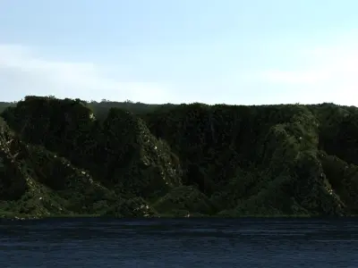 Isla Nublar Jurassic Park Island photorealistic 3D model