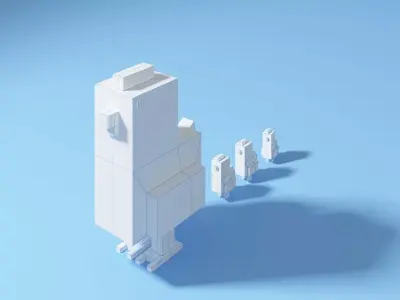 Cute Lil Chicks Free low-poly 3D model