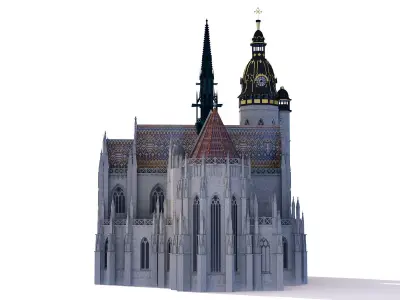 Gothic cathedral - Kosice Slovakia 3D model