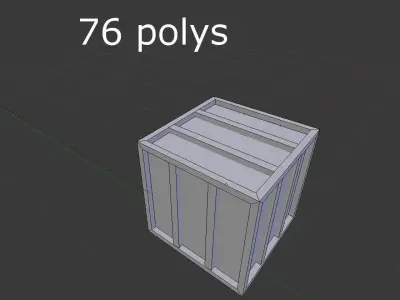 low poly metal crate Low-poly 3D model