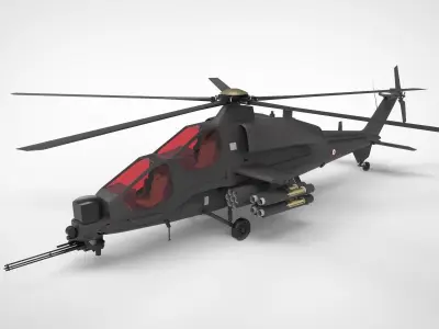 Agusta A129 Mangusta black matte 3D model
