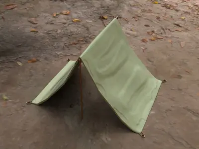 American Civil War Era Pup Tent 3D model