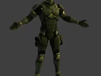 Futuristic Sci-Fi Armored Soldier Low-poly 3D model