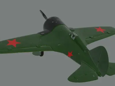 Soviet fighter aircraft Policarpov I-16 3D model