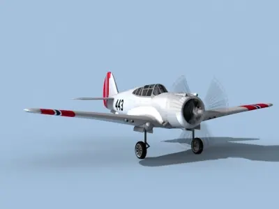 Curtiss H-75C Mohawk V17 Norway 3D model