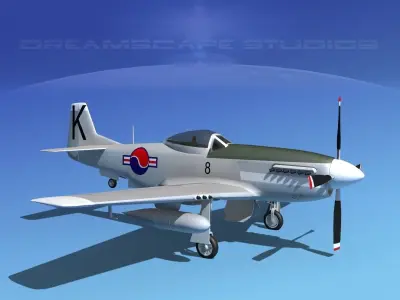 P-51D Mustang Korean Air Force 3D model