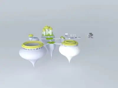 Fantasy floating world Free 3D model