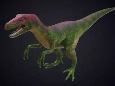 Compsognathus animatronic t - rex dinosaur Low-poly 3D model