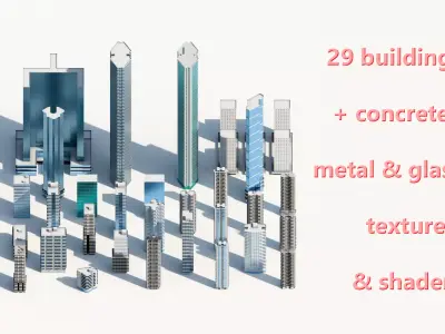 Moderns Buildings Architecture assets 01 Free low-poly 3D model