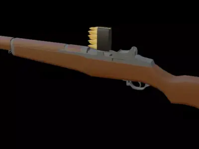 Low Poly M1 Garand Low-poly 3D model