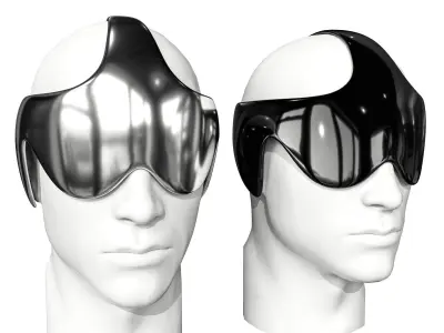 Sci-Fi Future VR Headset Low-poly 3D model