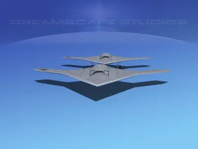 X-47B UCAS 2 Low-poly 3D model