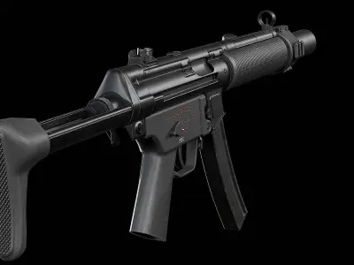 MP5SD gun Low-poly 3D model