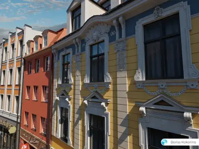 Old Riga Building 3D models set Low-poly 3D model