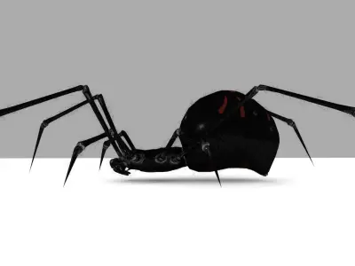 Black Widow Rigged and Walk Animation Low-poly 3D model