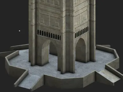 Tour Saint Jacques Low-poly 3D model