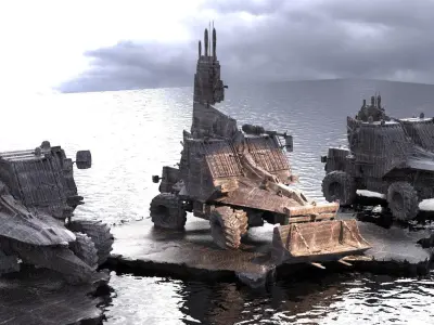 Space Truck destroyer collection 3 designs 3D model