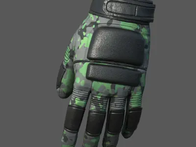 Gloves military combat fantasy futuristic space technology  Low-poly 3D model