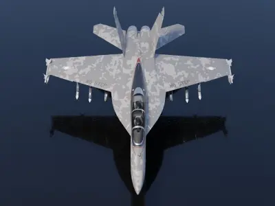 McDonnell Douglas F-18 Super Hornet Low-poly 3D model