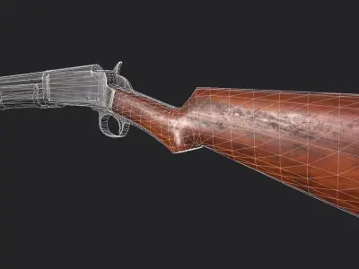 Remington Shotgun Model 17 Low-poly 3D model