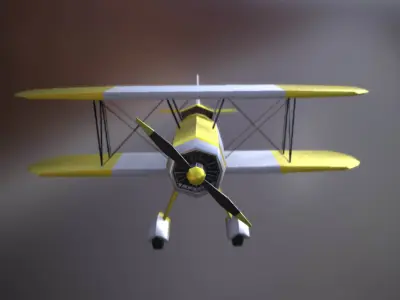 Two Wing Plane LP PBR game ready 4x color Low-poly 3D model