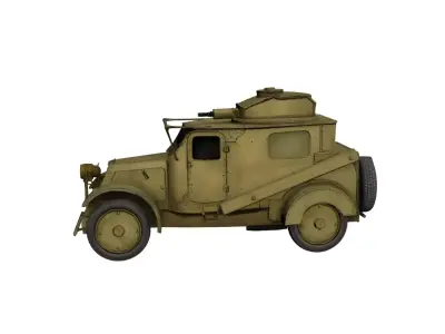 1900s Armored Vehicle Vintage Military Defense Transport 3D model