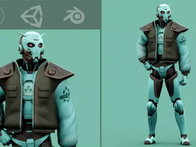 CYBORGTOPIA B-31 Rigged for Unreal Engine - Unity - MIXAMO 3D model