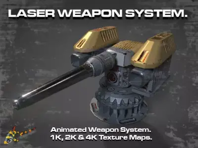 LASER WEAPON SYSTEM Low-poly 3D model